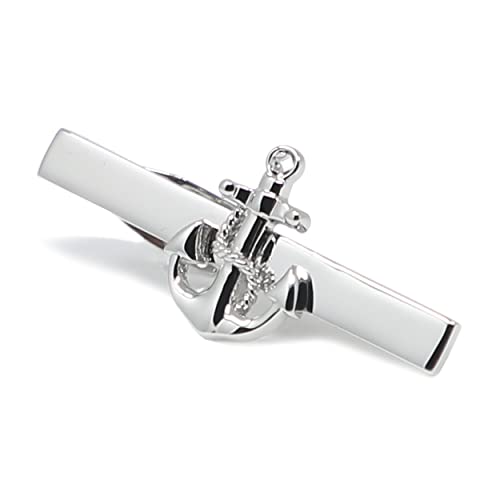 MENDEPOT Anker Krawattenklammer rhodiniert Mode Anker Krawattenklammer in Box, Rhodium, Silber, Ohne Edelstein von MENDEPOT