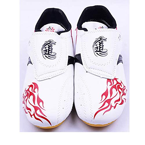 MENG Taekwondo Schuhe, Atmungsaktiv Kampfsport Turnschuhe, Sport Boxen Kung Fu Taichi Leichte Schuhe for Erwachsene und Kinder (Color : White, Size : 39) von MENG