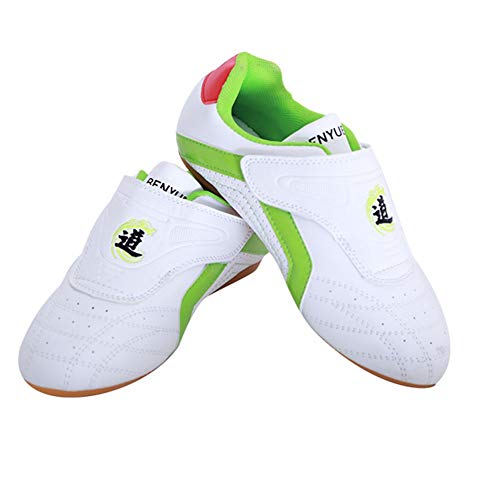 Taekwondo Sportschuhe Taichi Kong Fu Schuhe Boxen Karate Traningaschuhe für Männer Frauen (Color : White, Size : 33) von MENG