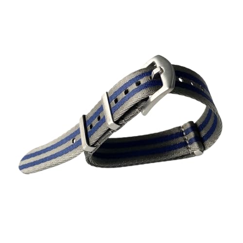 MENGKE 20 Mm 22 Mm Hochwertiges Nylon-Segeltuch-Uhrenarmband Herren Sport Wasserdichtes Handgelenkband(Blue Grey S,22mm) von MENGXIU