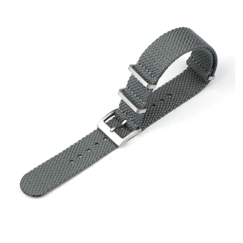 MENGKE Neues Uhrenarmband 20 Mm 22 Mm Webart Baumwolle Nylonmischung Weiches Material Uhrenarmband Grau Braun Blau Armband Armband Zubehör(Grey,22mm) von MENGXIU