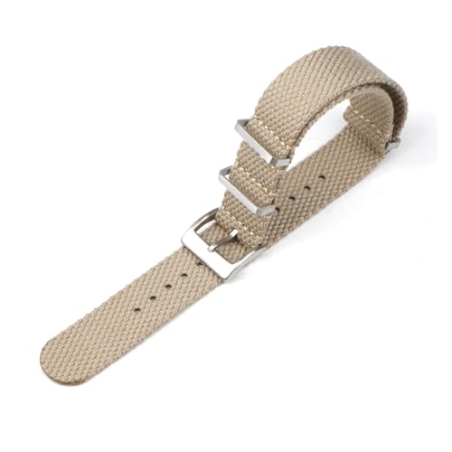 MENGKE Neues Uhrenarmband 20 Mm 22 Mm Webart Baumwolle Nylonmischung Weiches Material Uhrenarmband Grau Braun Blau Armband Armband Zubehör(Khaki,22mm) von MENGXIU