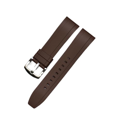 MENGKE Quick Release Armbands Qualität Silikon-Gummi-Uhr-Träger 20mm 22mm 24mm wasserdichte tauchen männer Uhren Zubehör(Brown silver,22mm) von MENGXIU