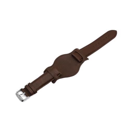 MENGKE Retro Handmade Herren Armbanduhr Band 20mm 22mm 24mm Leder Manschette Uhrenarmband Gelb Blau Schwarz Grün Rot Uhrenarmband(Coffee-1,18mm) von MENGXIU