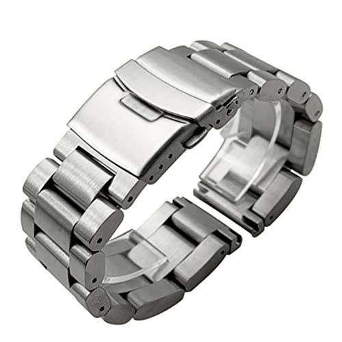 MENGKE Solide Verdickung 5,5 Mm 316L Edelstahl Uhrenarmbänder Silber 22 Mm 24 Mm 26 Mm Metall Uhrenarmband Armband Armbanduhren Armband(Silver,24mm) von MENGXIU