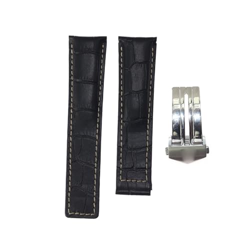 MENGXIU MENGKE Herren-Rindsleder Echtes Armband 20 Mm 22 Mm 24 Mm Uhrenarmband Kompatibel Mit TAG HEUER CARRERA Monaco AQUARACER Uhrenarmband Armband Gürtel(With Silver Clasp-01,22mm) von MENGXIU