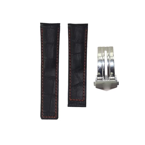 MENGXIU MENGKE Herren-Rindsleder Echtes Armband 20 Mm 22 Mm 24 Mm Uhrenarmband Kompatibel Mit TAG HEUER CARRERA Monaco AQUARACER Uhrenarmband Armband Gürtel(With Silver Clasp-02,24mm) von MENGXIU