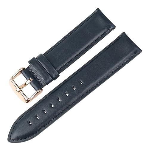 MENGXIU MENGKE Hochwertiges Echtlederarmband 13 Mm 14 Mm 16 Mm 17 Mm 18 Mm 19 Mm 20 Mm Uhrenarmbänder Kompatibel Mit DW(Blue-RG,17mm) von MENGXIU