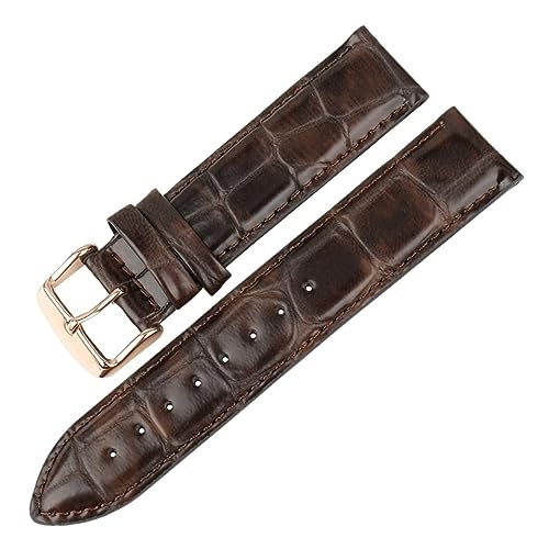 MENGXIU MENGKE Hochwertiges Echtlederarmband 13 Mm 14 Mm 16 Mm 17 Mm 18 Mm 19 Mm 20 Mm Uhrenarmbänder Kompatibel Mit DW(Coffee-RG,16mm) von MENGXIU