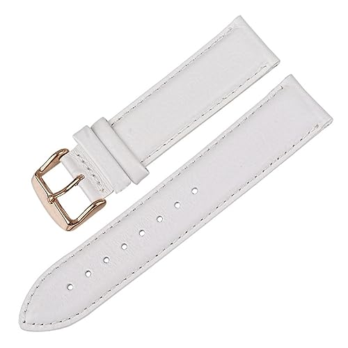 MENGXIU MENGKE Hochwertiges Echtlederarmband 13 Mm 14 Mm 16 Mm 17 Mm 18 Mm 19 Mm 20 Mm Uhrenarmbänder Kompatibel Mit DW(White-RG,16mm) von MENGXIU