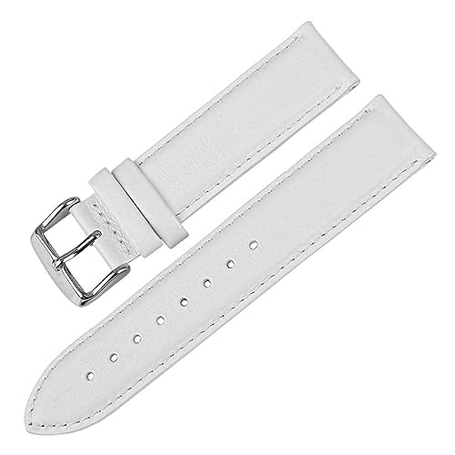 MENGXIU MENGKE Hochwertiges Echtlederarmband 13 Mm 14 Mm 16 Mm 17 Mm 18 Mm 19 Mm 20 Mm Uhrenarmbänder Kompatibel Mit DW(White-Silver,16mm) von MENGXIU