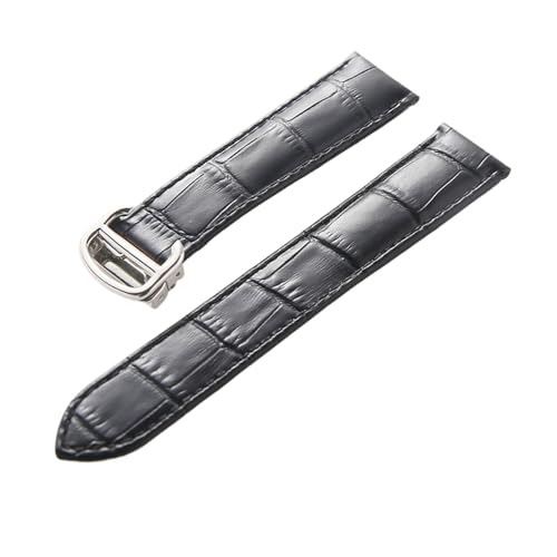 MENGXIU MENGKE Leder-Uhrenarmband, Erste Schicht, Rindsleder, Kompatibles Tank London-Uhrenarmband, Herren- Und Damenarmband-Zubehör(Black,13mm) von MENGXIU
