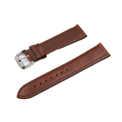 MENGXIU MENGKE Leder-Uhrenarmband-Bügel 18 19 20 22 mm grau blau braun Mann Ersatzgürtel Uhrenarmband Zubehör(Red brown,22mm) von MENGXIU