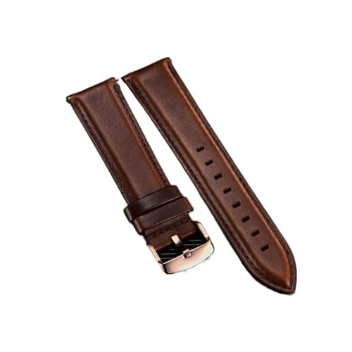 MENGXIU MENGKE Schnellverschlussbänder Männer Frauen Armbänder Echtes Lederarmband 18 Mm 20 Mm 22 Mm Business-Uhrenarmband Kompatibel Mit DW-Uhrenzubehör(Dark brown (rose),20mm) von MENGXIU