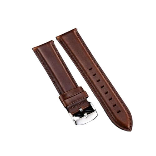 MENGXIU MENGKE Schnellverschlussbänder Männer Frauen Armbänder Echtes Lederarmband 18 Mm 20 Mm 22 Mm Business-Uhrenarmband Kompatibel Mit DW-Uhrenzubehör(Dark brown (silver),18mm) von MENGXIU