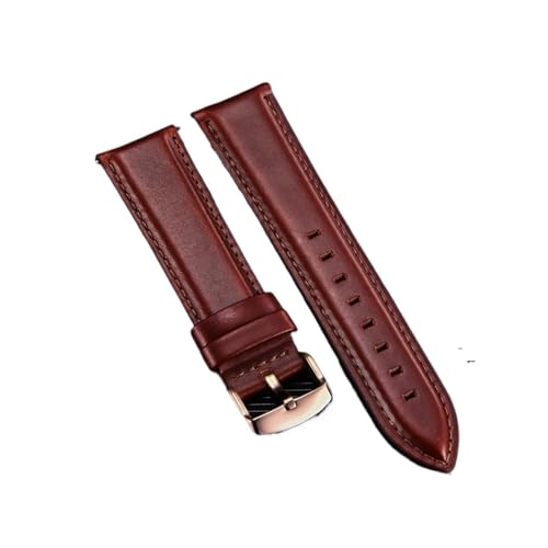 MENGXIU MENGKE Schnellverschlussbänder Männer Frauen Armbänder Echtes Lederarmband 18 Mm 20 Mm 22 Mm Business-Uhrenarmband Kompatibel Mit DW-Uhrenzubehör(Red (rose gold),18mm) von MENGXIU