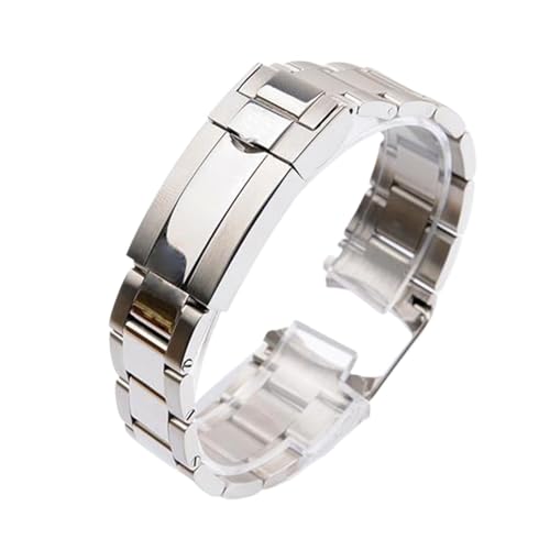 MENGXIU MENGKE Uhrenarmband Aus 316L-Edelstahl, Kompatibel Mit Rolex SUBMARINER DAYTONA Herrenuhrenarmband, Metallarmband 20 21 Mm(Silver,21mm With logo) von MENGXIU