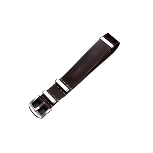MENGXIU MENGKE Uhrenarmband Echtes Leder Uhrenarmband 18mm 20mm 22mm 24mm Vintage Armband Rindsleder Armbänder Ersatzuhrengürtel(Dark Brown(silver),20mm) von MENGXIU