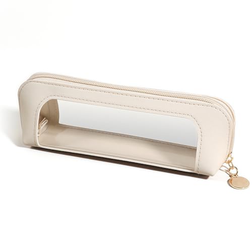 MENGYF 1 x Make-up-Pinseltasche für Damen, PU-Leder, klein, transparent, Make-up-Tasche mit Reißverschluss, Kosmetiktasche für Zuhause, Büro, Reisen MENGYF 1 x Make-up-Pinseltasche für Damen, PU-Leder, klein, transparent, Make-up-Tasche mit Reißverschluss, Kosmetiktasche für Zuhause, Büro, Reisen von MENGYF