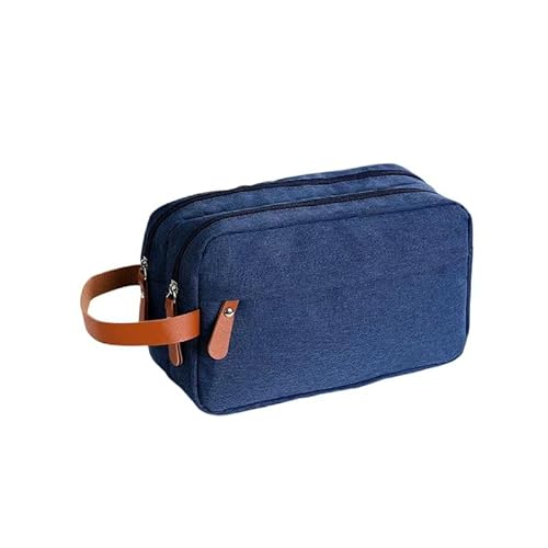 Kulturbeutel für Damen und Herren – wasserabweisender Oxford-Tuch-Reise-Organizer, großes Fassungsvermögen, tragbare Kosmetiktasche., Marineblau, 25*15*10cm, Einfacher, geschlechtsneutraler Stil von MENGZHILU
