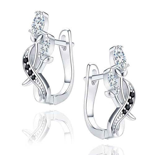 MENNICA BYDGOSKA Ohrschmuck aus Sterlingsilber Ohrringen Blumen für Frauen Ohrstecker Hypoallergen Silber 925 Zirkonia Elegantes Geschenk von MENNICA BYDGOSKA