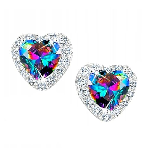 MENNICA BYDGOSKA Ohrschmuck aus Sterlingsilber | Ohrringen Herzen für Frauen | Hypoallergen, Schön, Silber 925, mit Zirkonia, für Valentinstag, Geburtstag, Namenstag von MENNICA BYDGOSKA