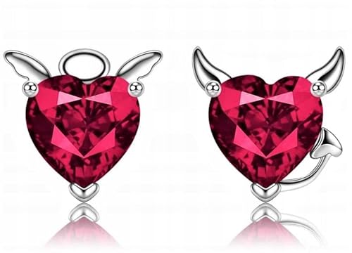 MENNICA BYDGOSKA Silber 925 Engel und Teufel Ohrringe mit Diamant Zirkonia für Damen Teenager Nickelfrei Ohrsteckerverschluss für Geburtstagsgeschenk Valentinstag Rhodiniert von MENNICA BYDGOSKA
