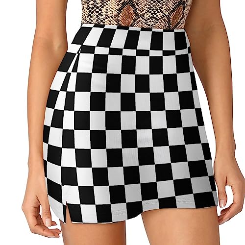 MENRIAOV Damen Hohe Taille Minirock A-Linie Kurz Schwarz Weiß Rennen Kariert Flagge Rock Bleistift Bodycon Rock, Stil, X-Groß MENRIAOV Damen Hohe Taille Minirock A-Linie Kurz Schwarz Weiß Rennen Kariert Flagge Rock Bleistift Bodycon Rock, Stil, X-Groß von MENRIAOV