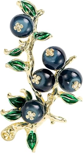 exquisite Kragennadeln, modische Accessoires, Herbst Winter Luxus Persimmon Form Brosche Chinesischen Stil Neue Jahr Pin Anzug Revers Abzeichen Kleidung Mantel Zubehör(Blue) von MENTAM