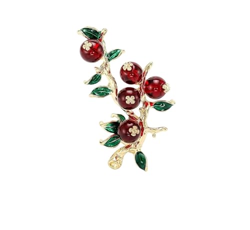 exquisite Kragennadeln, modische Accessoires, Herbst Winter Luxus Persimmon Form Brosche Chinesischen Stil Neue Jahr Pin Anzug Revers Abzeichen Kleidung Mantel Zubehör(Wine red) von MENTAM