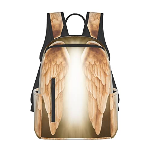 MEPED Bunter Boho-Rucksack mit Blumendruck, für Teenager, Studenten, lässig, leicht, Reisen, Tagesrucksack, Outdoor-Schultasche, Rucksack, Mädchen und Jungen, Engelsflügel, One size von MEPED