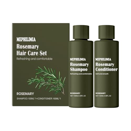 MEPHILIMIA Rosmarin Shampoo Conditioner Set für Haarwachstum, gegen Haarausfall Frizz, Nährt Kopfhaut, Feuchtigkeit Haarspülung Damen Herren von MEPHILIMIA