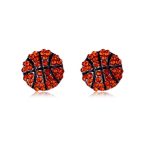 Basketball-Ohrringe für Mädchen, Sportspiel, Ohrringe, funkelnde Zirkonia, Ohrstecker für Frauen, perfekte Basketball-Geschenkidee von MEQNOIG