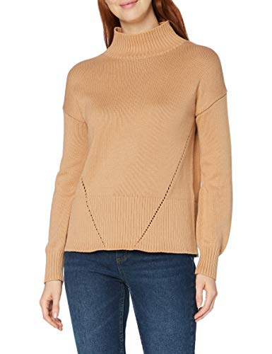 MERAKI Damen Pullover Baumwolle, Kamelbraun, 34 von MERAKI