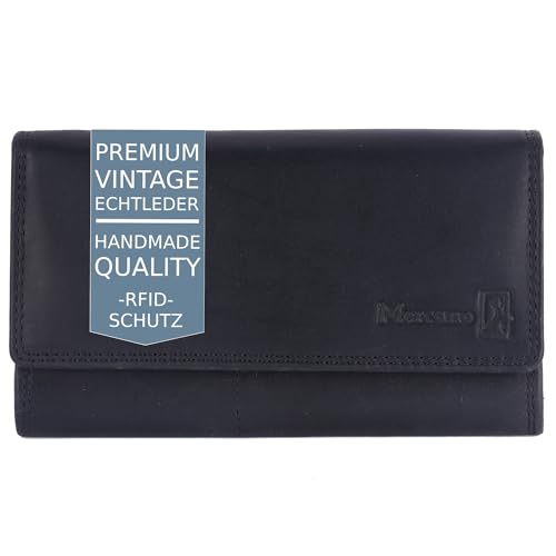 MERCANO Premium Vintage Echtleder Damen-Geldbörse mit RFID-Schutz I inkl. Geschenkbox, Portemonnaie für Frauen mit Kartenfächern und Münzfach, Brieftasche Damengeldbörse von MERCANO