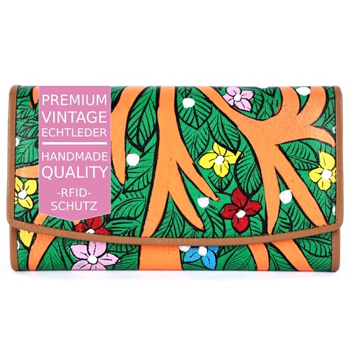 MERCANO Premium Echtleder Damen-Geldbörse mit Muster & RFID-Schutz I inkl. Geschenkbox, Portemonnaie für Frauen mit viel Platz und Münzfach, Brieftasche Geldtasche Geldbeutel Portmonee Wallet Etui von MERCANO