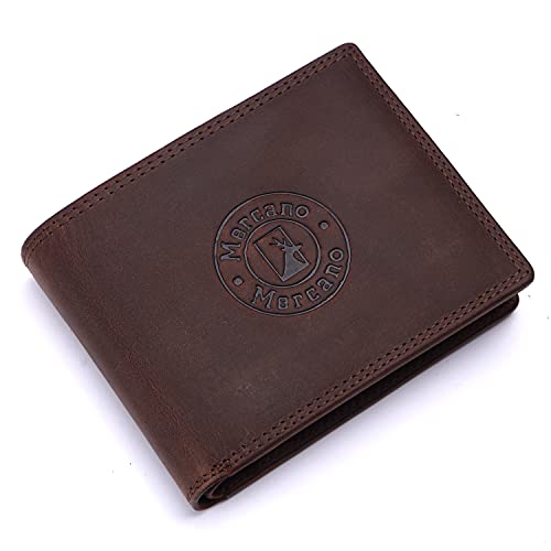 Mercano Premium Vintage Echtleder Herren Geldbeutel Braun mit RFID-Schutz I inkl. Geschenkbox, Portemonnaie für Männer mit Kartenfächern und Münzfach, Geldbörse Brieftasche Portmonee Wallet von Mercano