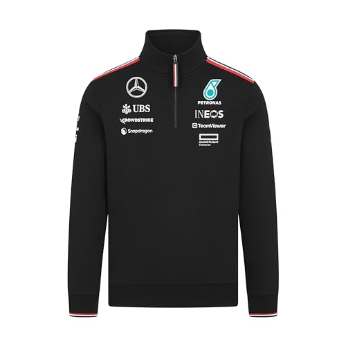 MERCEDES AMG PETRONAS F1 Herren 2024 Team 1/4 Reißverschluss Pullover - Schwarz - Größe: S von MERCEDES AMG PETRONAS