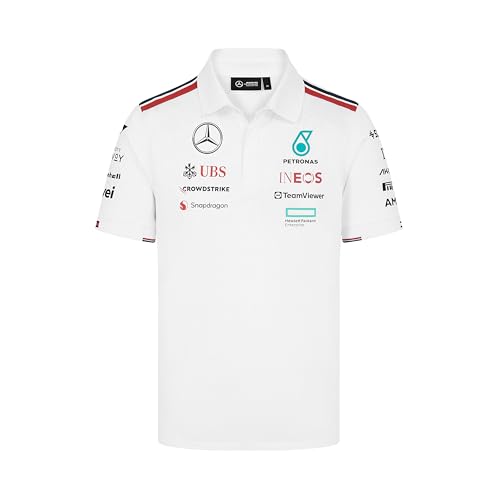 MERCEDES AMG PETRONAS F1 Herren 2024 Team Polo - Weiß - Größe: L von MERCEDES AMG PETRONAS