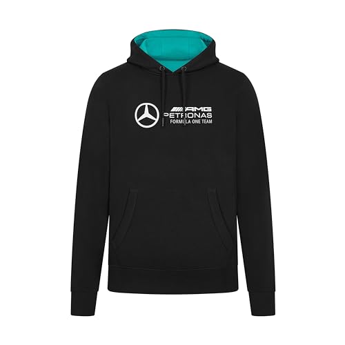 MERCEDES AMG PETRONAS F1 Herren Kapuzenpulli mit großer 3D-Teamlogo-Ausführung - Schwarz - Größe: M von MERCEDES AMG PETRONAS