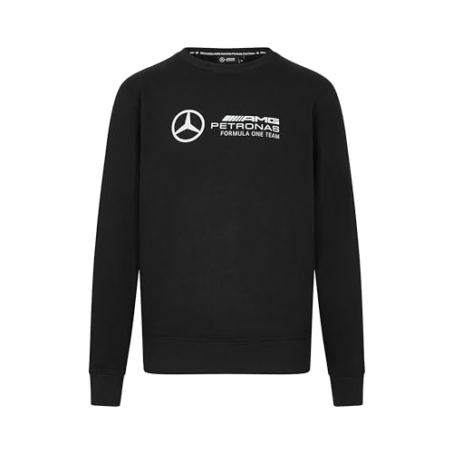 MERCEDES AMG PETRONAS F1 Herren Pullover mit großer 3D-Team-Logo-Ausführung - Schwarz - Größe: L von MERCEDES AMG PETRONAS