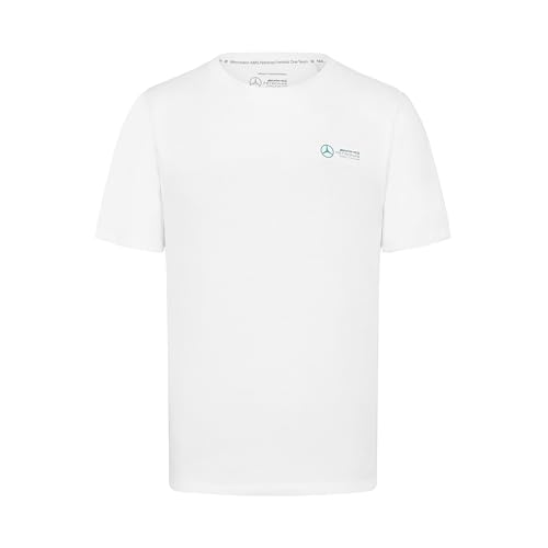 MERCEDES AMG PETRONAS F1 Herren Tshirt mit Kleiner 3D-Team-Logo-Ausführung - Weiß - Größe: L von MERCEDES AMG PETRONAS