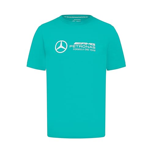 MERCEDES AMG PETRONAS F1 Herren Tshirt mit großer 3D-Team-Logo-Ausführung - Ultramarinblau - Größe: L von MERCEDES AMG PETRONAS