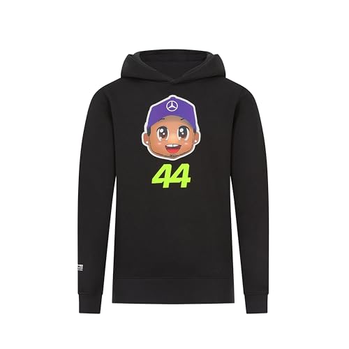 MERCEDES AMG PETRONAS F1 Kinder Lewis Hamilton Kapuzenpulli - Schwarz - Größe: 164 von MERCEDES AMG PETRONAS