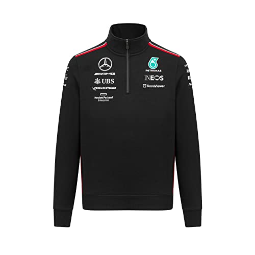 MERCEDES AMG PETRONAS Formula One Team - 2023 Team-Sweatshirt mit 1/4-Reißverschluss - Schwarz - Männer - Größe: XL von MERCEDES AMG PETRONAS