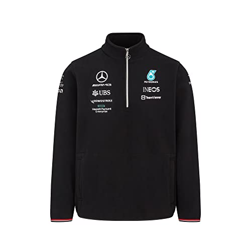 MERCEDES AMG PETRONAS Formula One Team - Offizielle Formel 1 Merchandise Kollektion - 2022 Team 1/4 Zip Fleece - Schwarz - Herren - S von MERCEDES AMG PETRONAS