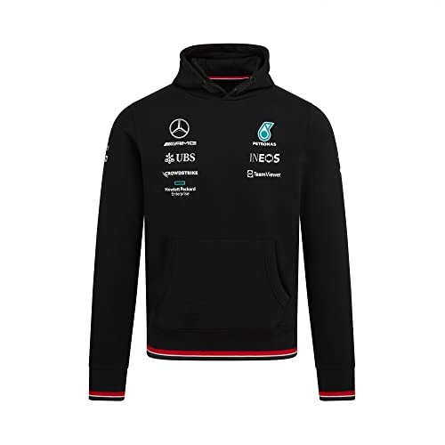 MERCEDES AMG PETRONAS Formula One Team - Offizielle Formel 1 Merchandise Kollektion - 2022 Team Kapuzenpullover - Schwarz - Herren - S von MERCEDES AMG PETRONAS