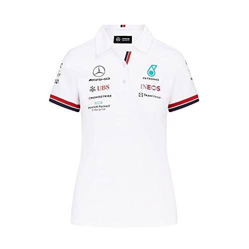 MERCEDES AMG PETRONAS Formula One Team - Offizielle Formel 1 Merchandise Kollektion - 2022 Team Polo - Weiß - Damen - L von MERCEDES AMG PETRONAS