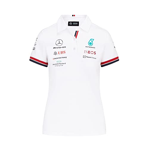 MERCEDES AMG PETRONAS Formula One Team - Offizielle Formel 1 Merchandise Kollektion - 2022 Team Polo - Weiß - Damen - S von MERCEDES AMG PETRONAS