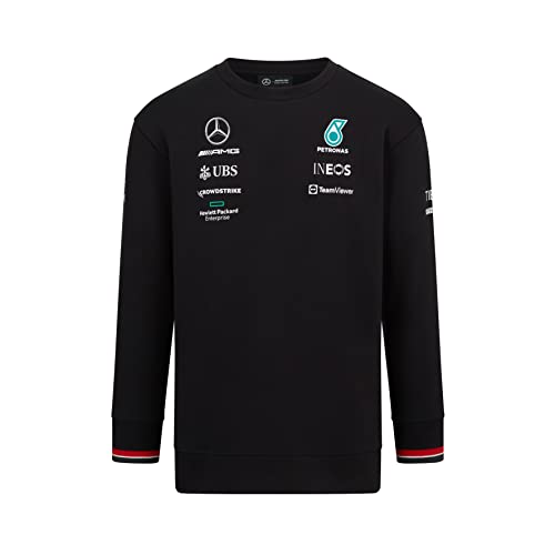 MERCEDES AMG PETRONAS Formula One Team - Offizielle Formel 1 Merchandise Kollektion - 2022 Team Sweatshirt - Schwarz - Herren - XL von MERCEDES AMG PETRONAS